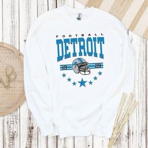 Vintage Detroit Lions Football Vintage Detroit Football Crewneck Sweatshirt